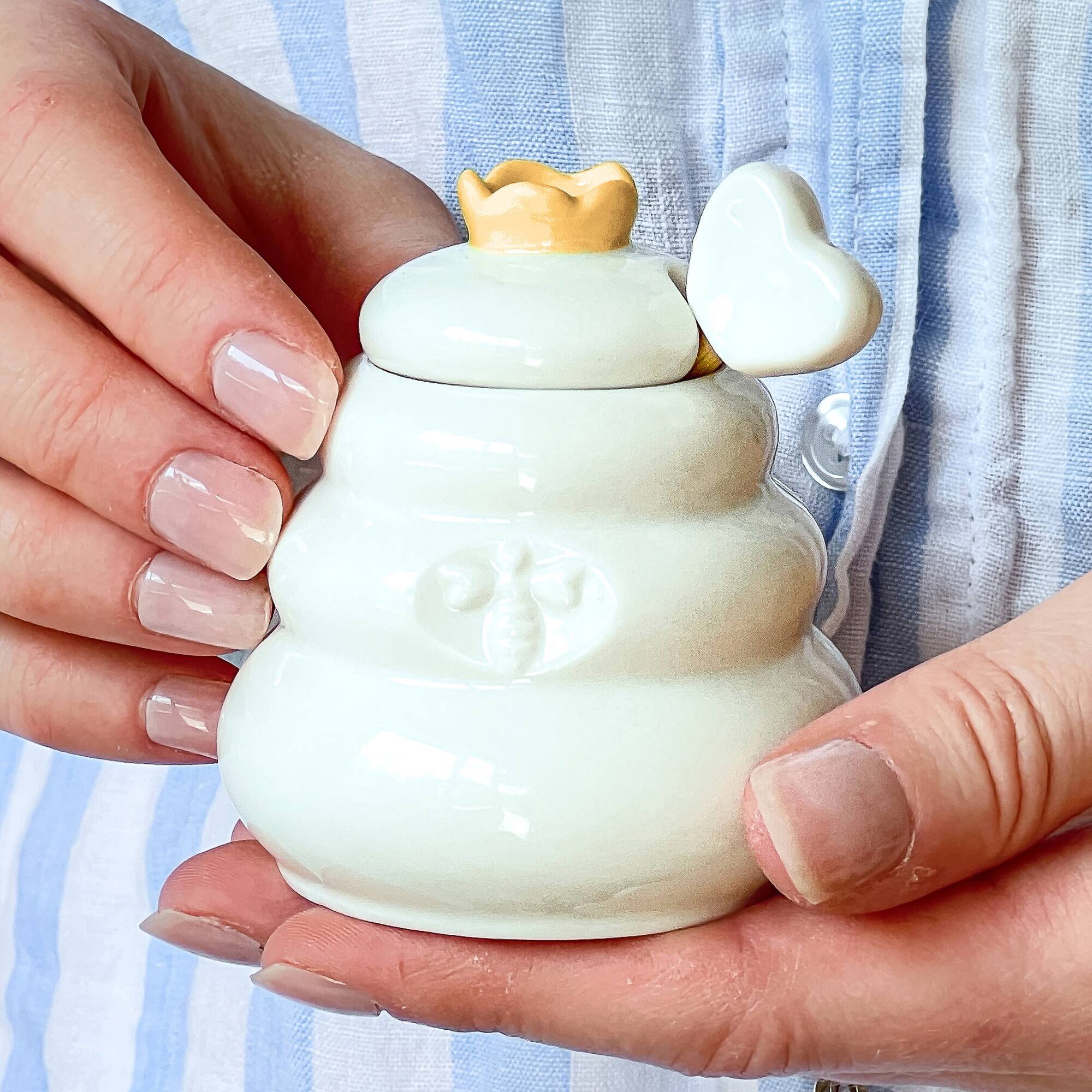 Kate Aspen® Bee Hive Ceramic Mini Honey Jar & Dipper Set, 2ct.